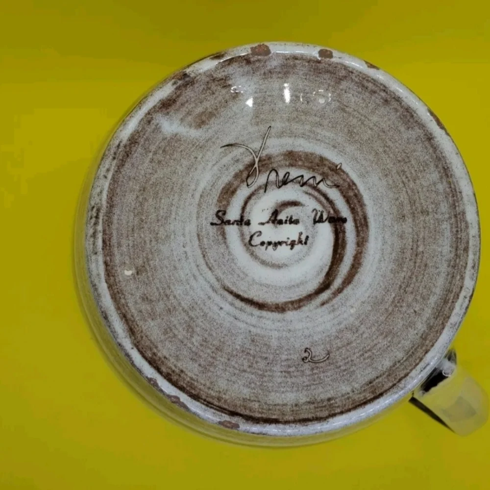 Vintage SANTA ANITA WARE VRENI Coffee Pot Yellow & Brown Swirl. - Picture 2 of 8